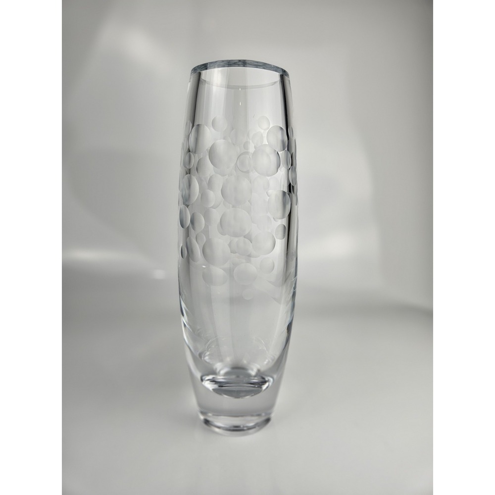 Bohemia Crystal Vase‎ Inverted Bubbles Czech Republic Original Box Elegant! - Picture 3 of 15